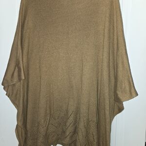 Elegant Tan Women's Sweater Poncho